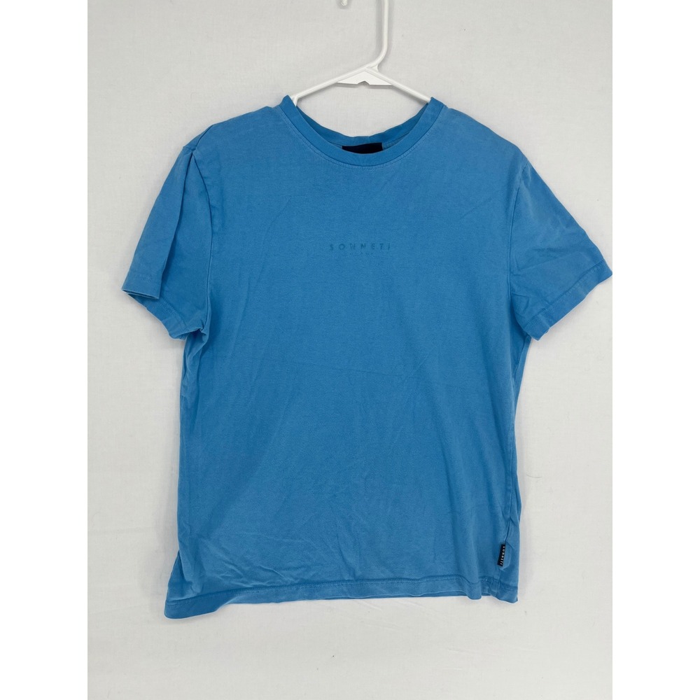 Sonneti London T-Shirt Mens Small Embroidered Logo Short Sleeve Blue